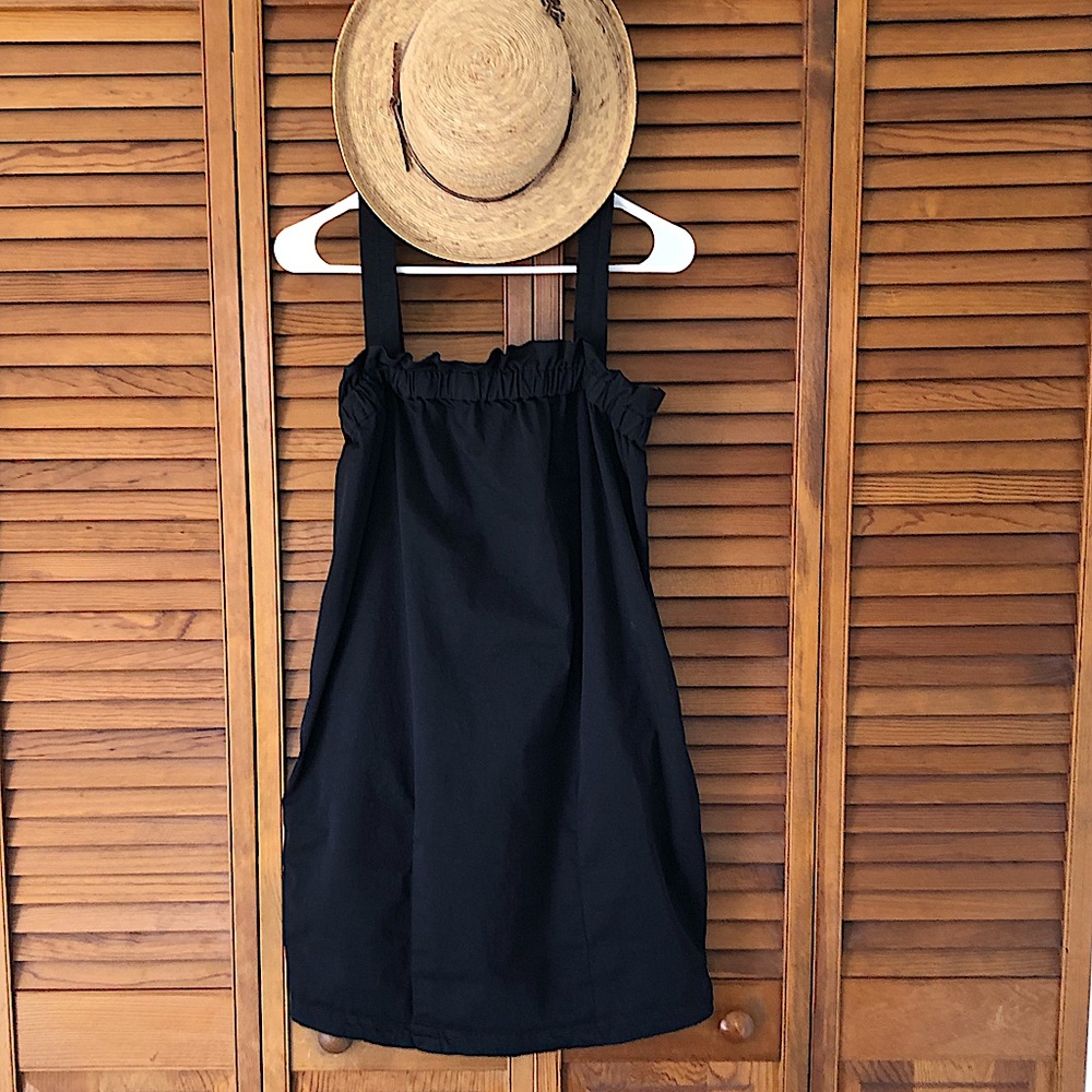 Everlane Paperbag Dress Black Organic Cotton